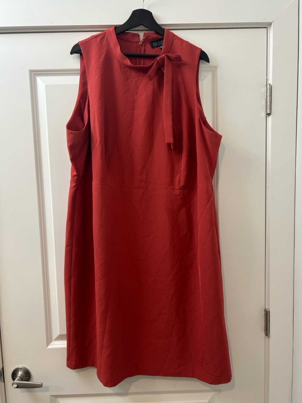 Eloquii Sleeveless Tie Neck Mini Dress